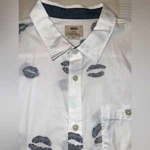 Vans Off the Wall button up Lipstick Print Shirt men’s Large